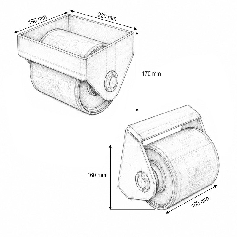 Rullo per container scarrabili, 160x160 mm, supporto da saldare, acciaio grezzo