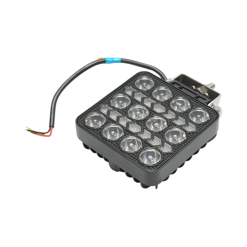 Faro a LED quadrato con DRL, 9-80 V, 36 W (bianco/giallo), corpo in alluminio 103x103x38 mm, IP67 Breckner Germany