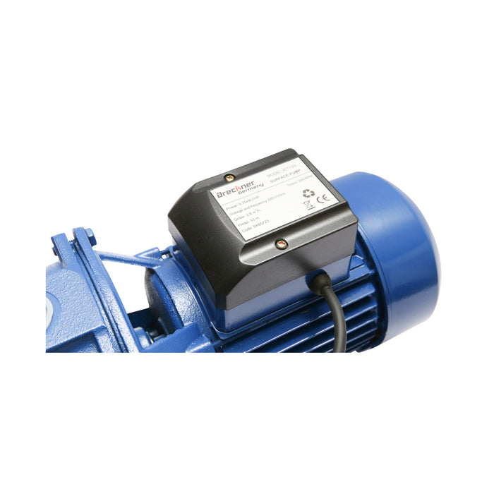 ELETTROPOMPA PERIFERICA, Pompa d'acqua di superficie, 750W, portata 53 L/min, altezza 54 m, IP44, 220V, modello JET100L Breckner Germany