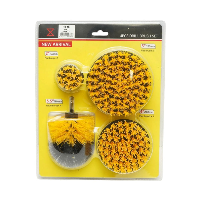 Set di 4 spazzole rotanti per la pulizia da utilizzare con trapano (50 mm, 90 mm, 100 mm, 125 mm), attacco da 1/4 di pollice Breckner Germany
