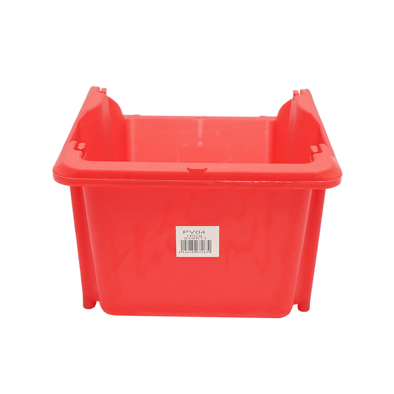 Scatola portaoggetti in plastica rossa, dimensioni 295x195x130 mm