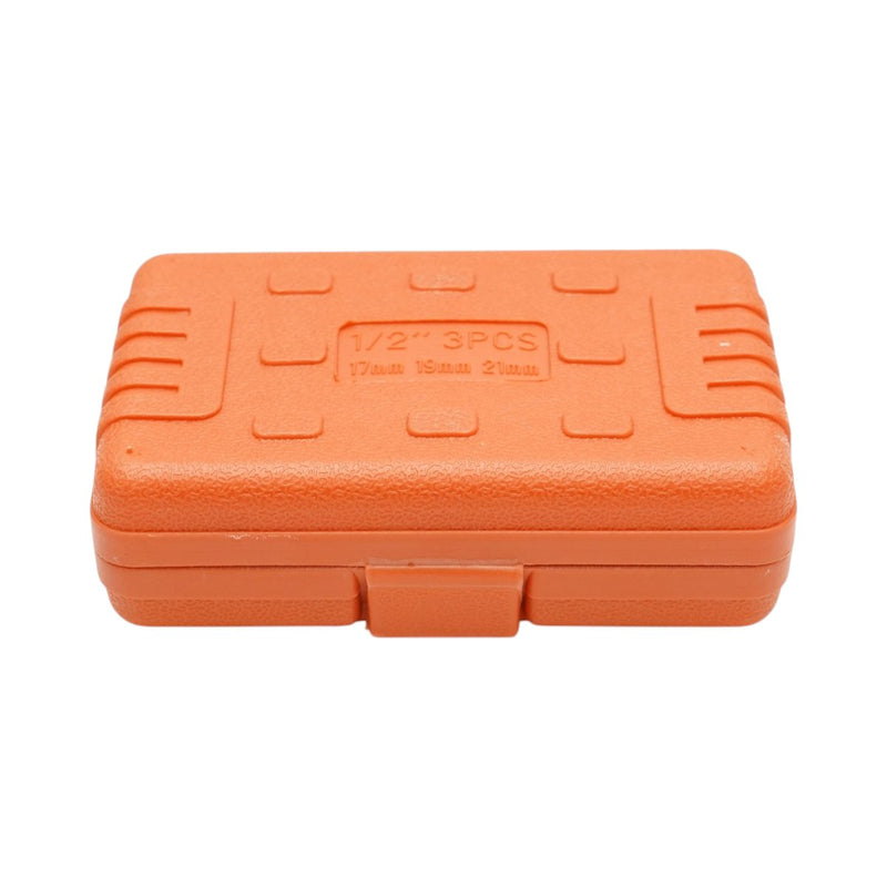 Set di bussole a impatto per dadi ruota con protezione per cerchi (17 mm, 19 mm, 21 mm; attacco da 1/2"; Cr-V) Breckner Germany