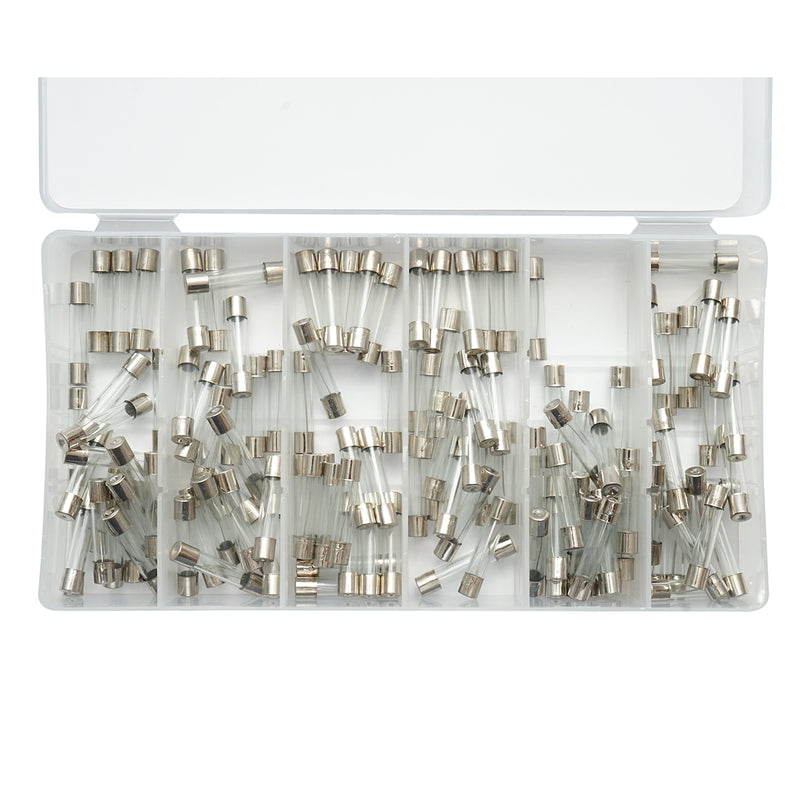 Kit di fusibili cilindrici in vetro (5–30 A), 120 pezzi