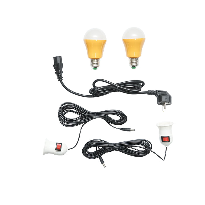Stazione portatile da 2000 W con batteria LifePO4 da 2016 Wh, 2 lampadine LED da 3 W e pannello solare da 200 W