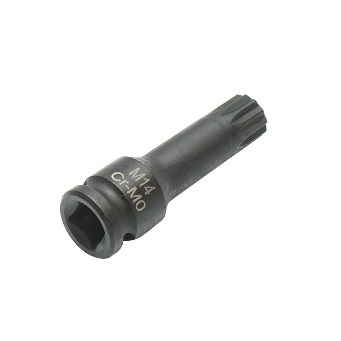 Chiave a bussola a percussione scanalata M14, 60 mm, attacco quadrato Cr-Mo da 3/8