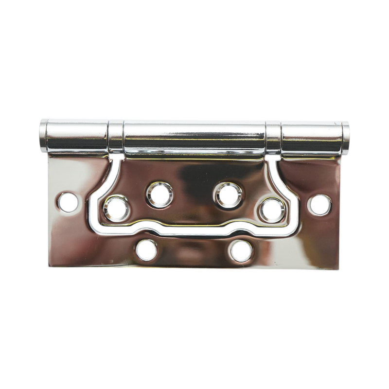 Set di 2 cerniere per mobili complanari a farfalla, 100x50 mm, in acciaio cromato, viti incluse
