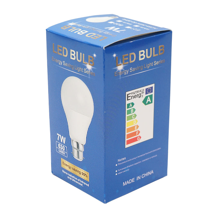 Lampadina LED E27 7W 220V 630 lumen in plastica