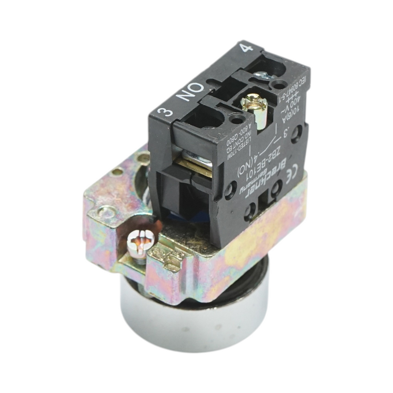 Pulsante in metallo blu con ritorno 1NO, 400V/10A, LAY5 Breckner Germany