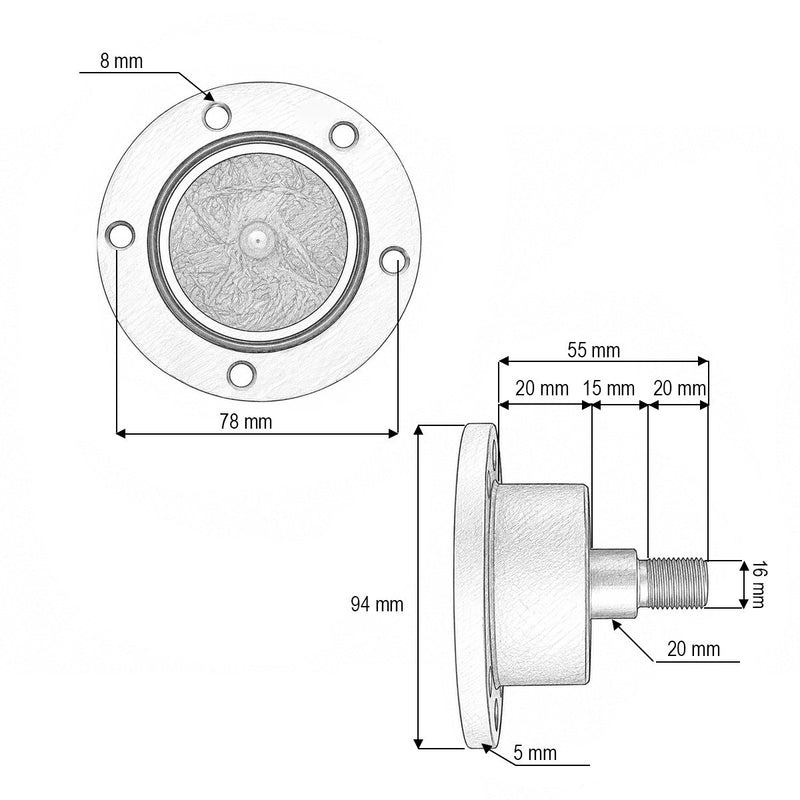 Mozzo disco seminatrice, codice OEM IL20-80/5H-M16