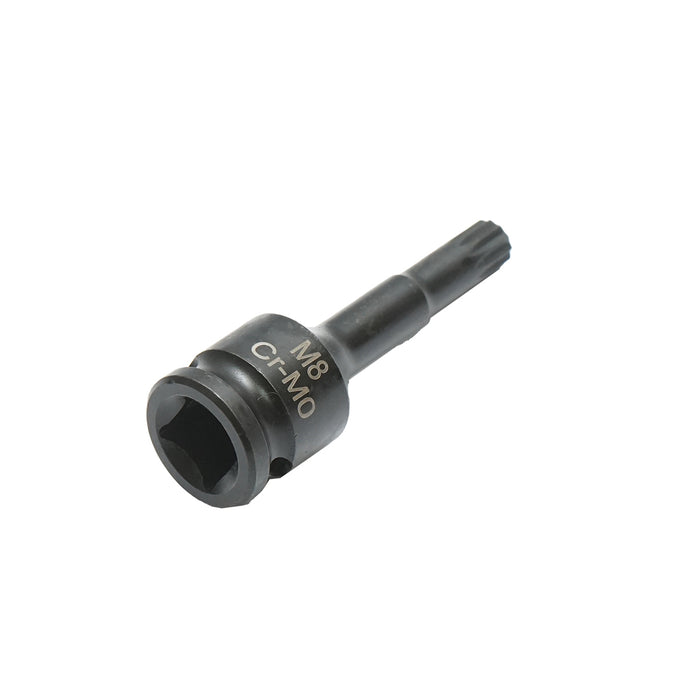 Chiave a bussola a percussione scanalata M8, 60 mm, quadrata da 3/8 Cr-Mo