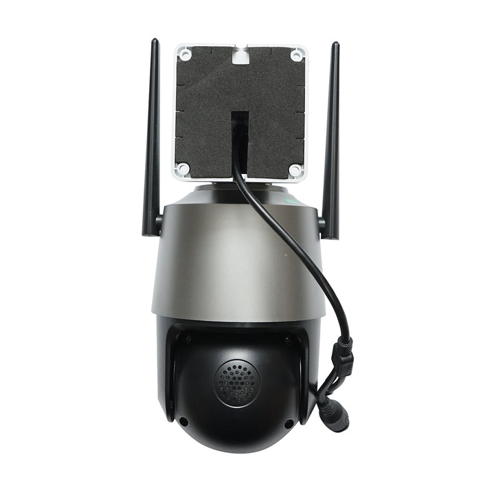 Telecamera di sorveglianza con 3 lenti, 2 obiettivi da 9 MP, P2P WIFI 2.4GHz, PTZ con sensore di movimento, sirena, rilevamento umano e applicazione iCSee