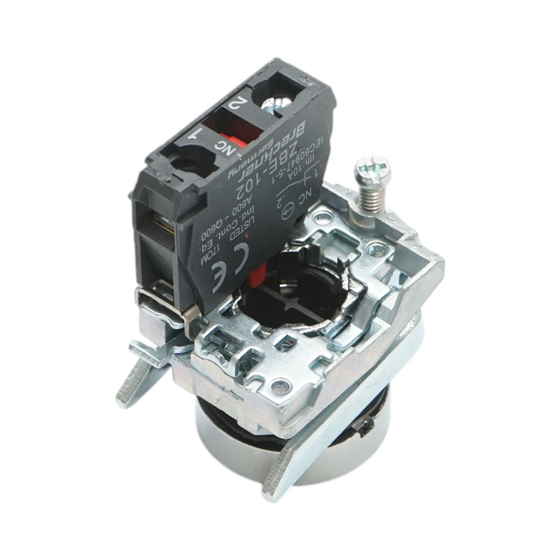 Pulsante di comando STOP rosso, ritorno a molla, 1NC, 10 A, TB4 Breckner Germany