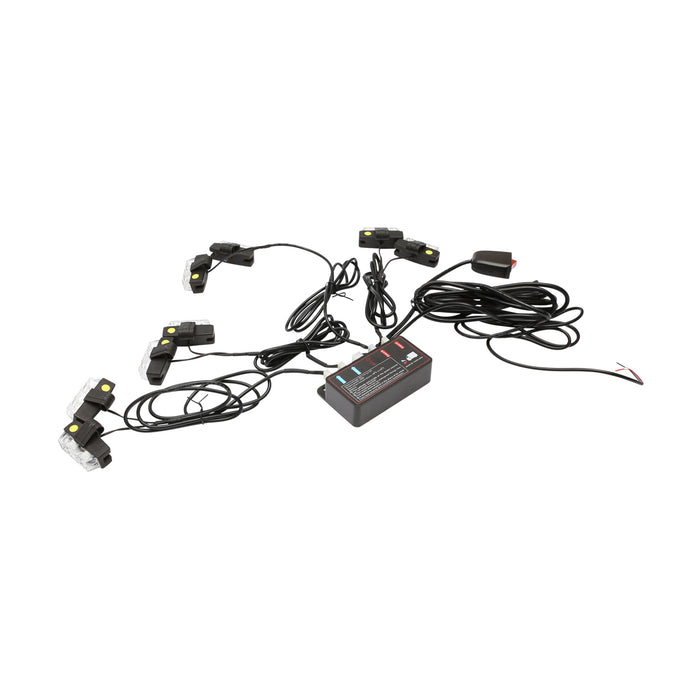 Set di 8 luci stroboscopiche con 2 LED, luce gialla 12V Breckner Germany