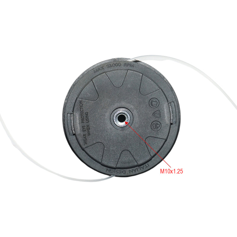 Testina universale per decespugliatore M10x1,25 mm, filo da 3 mm, sistema automatico Tap & Go