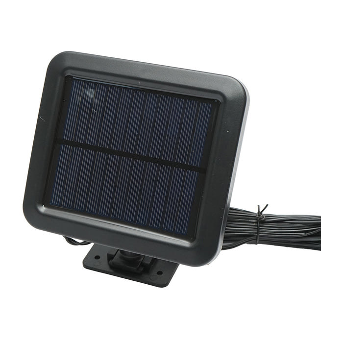 Lampada solare LED 250lm con pannello solare 1W 6V, batteria 1500mAh e sensore di movimento IP44