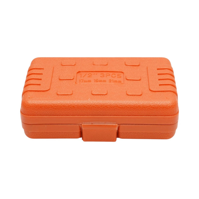 Set di 3 bussole a impatto lunghe (17 mm, 19 mm, 21 mm), attacco da 1/2", Cr-Mo Breckner Germany