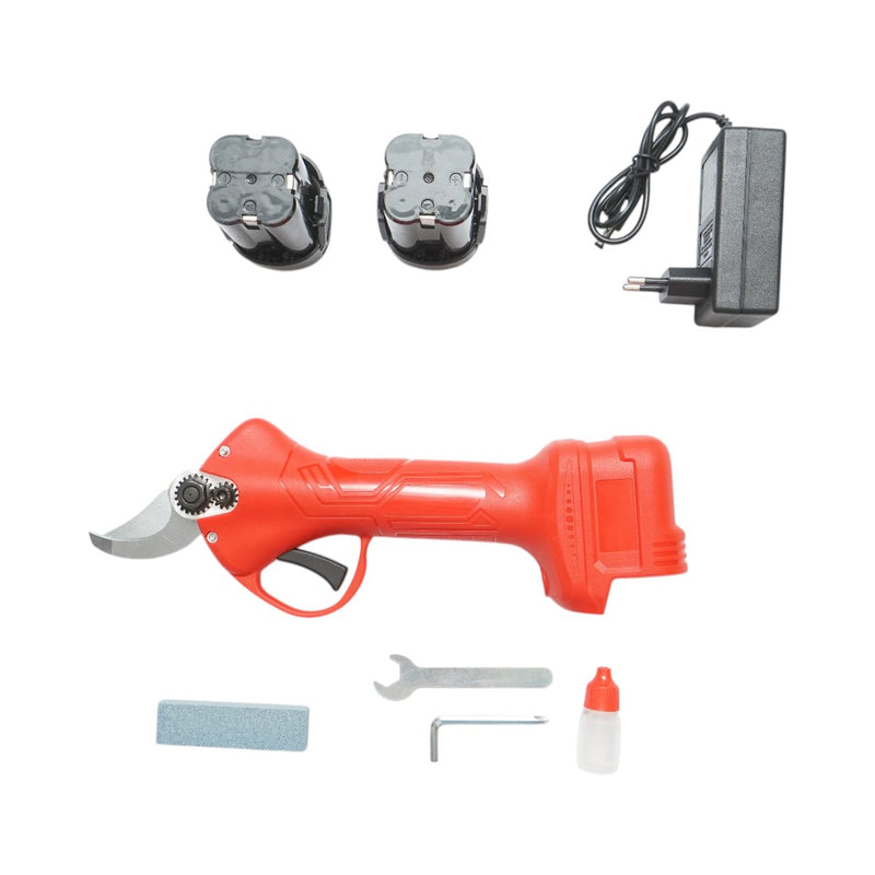Forbici da potatura elettriche con due batterie agli ioni di litio da 16,8 V e 1,5 Ah, diametro di taglio 0–28 mm