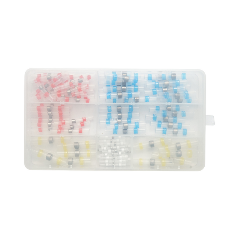 Kit da 100 connettori termorestringenti con anello di saldatura (0,25–6 mm²) – Leader