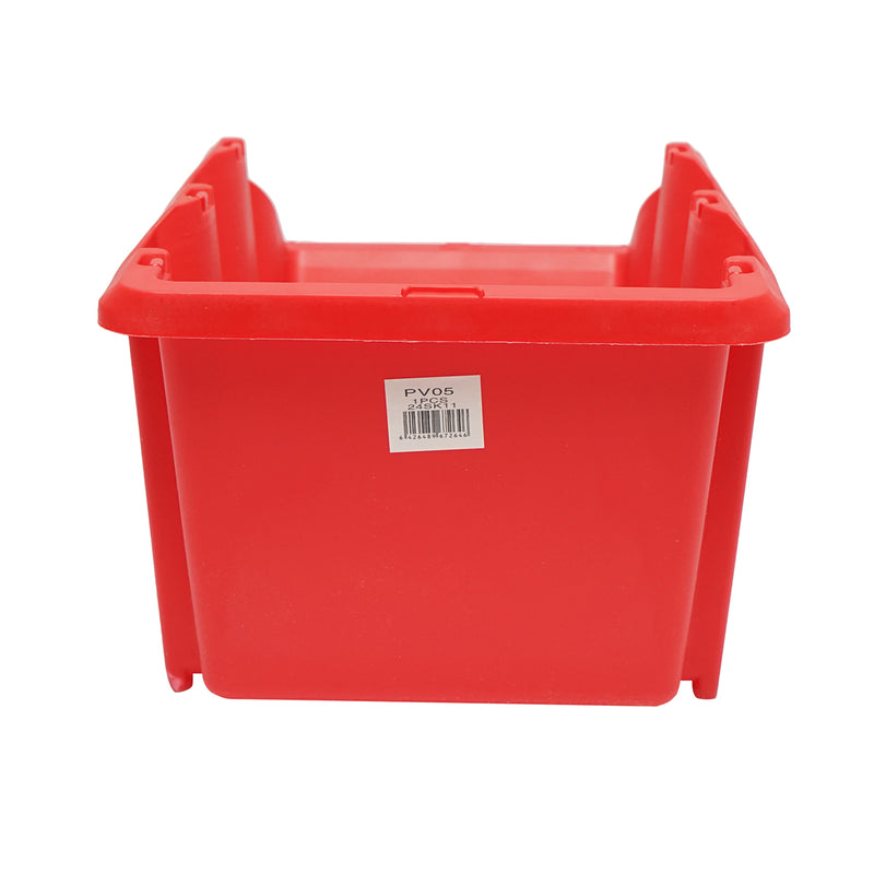 Scatola portaoggetti in plastica rossa, dimensioni 360x215x155 mm