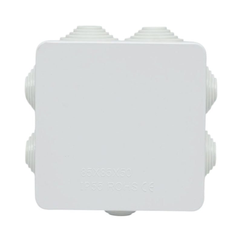 Scatola di derivazione quadrata da superficie, 7 ingressi, 85x85x50 mm, IP55