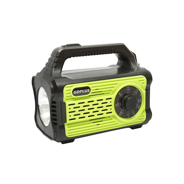 Kit di illuminazione LED portatile con 4 lampadine/proiettore, pannello solare, radio FM e batteria da 10000 mAh per la pesca in campeggio GD-8076