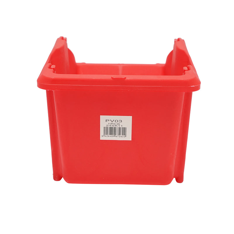 Scatola portaoggetti in plastica rossa, dimensioni 245x155x120 mm