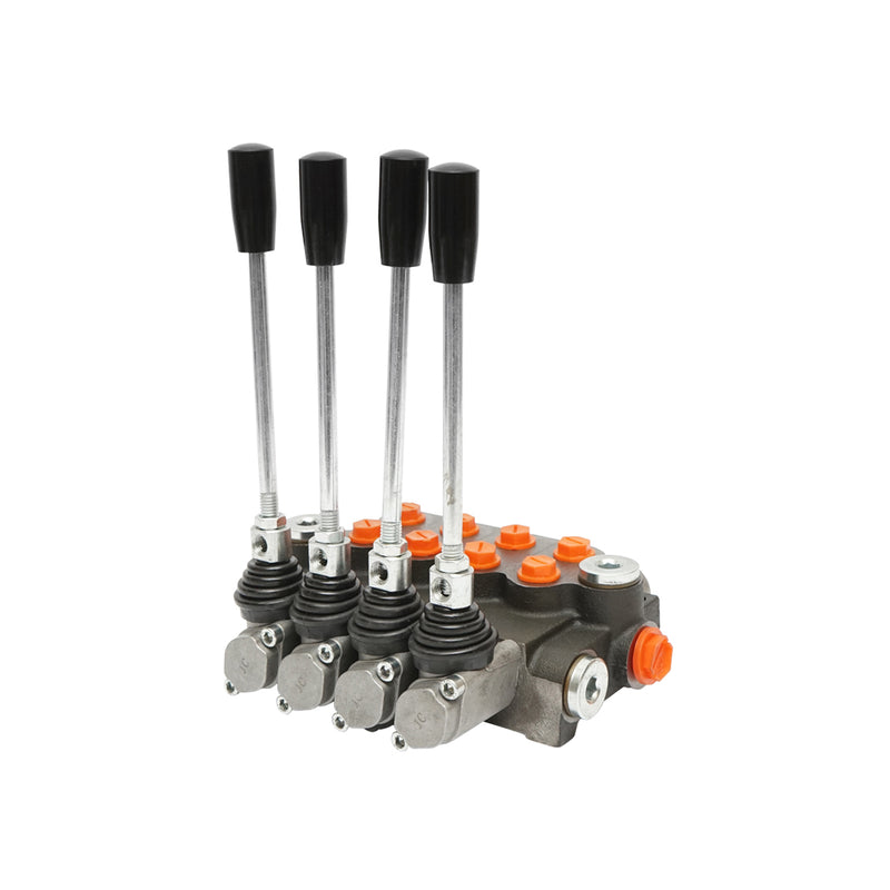 Distributore idraulico a 4 leve, portata 40L/min, con leva inclusa -15 /+80 Breckner Germany
