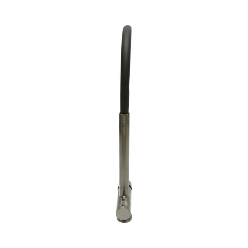 Rubinetto premium in rame per lavello da cucina, con bocca flessibile e doppio comando, finitura grigio grafite satinato, flessibili inclusi.