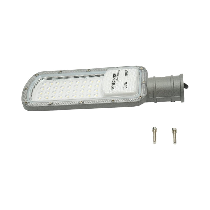 Lampione stradale LED da 30 W, 100-265 V, 6500 K, 3300 lm, montaggio su palo, 285x100x25 mm, IP66 Breckner Germany