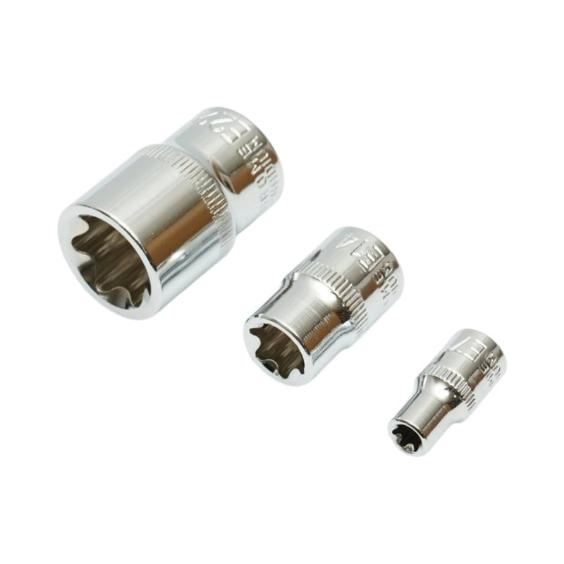 Set di chiavi a bussola E-Torx E4-E24 in Cr-V, 14 pezzi Breckner Germany