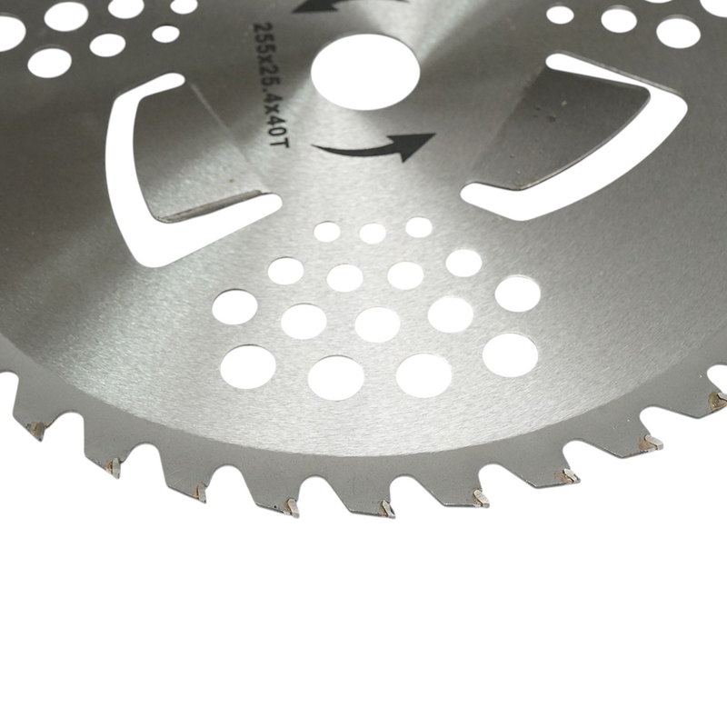 Disco circolare in metallo duro 255 × 25,4 × 1,15 mm, 40 denti per decespugliatore a spalla THOR.