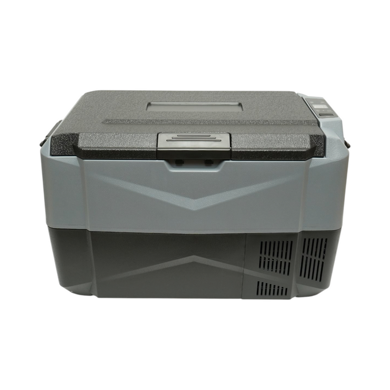 Frigorifero per auto 35L con compressore 12V-24V-220V, 60W, display LCD, doppia zona di raffreddamento, USB 630x390x390mm