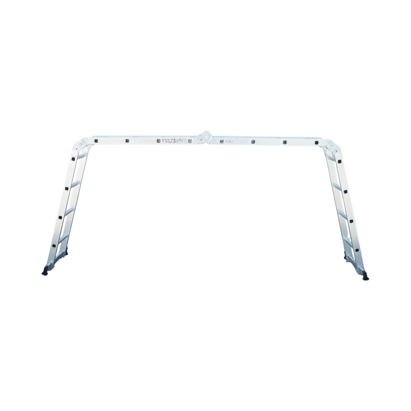 Scala multiuso in alluminio da 5,7 m, 4x5 pioli, pieghevole con cerniere, portata massima 150 kg