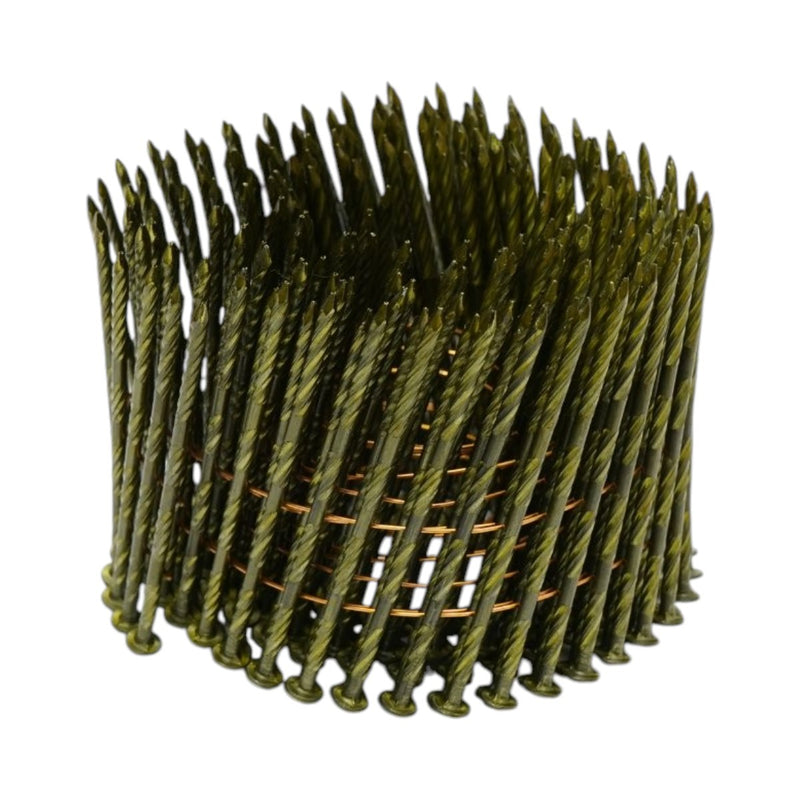 Set di 4.500 chiodi in bobina a gambo anulare per edilizia (2,8x80 mm): 225 chiodi/bobina, 20 bobine/scatola.