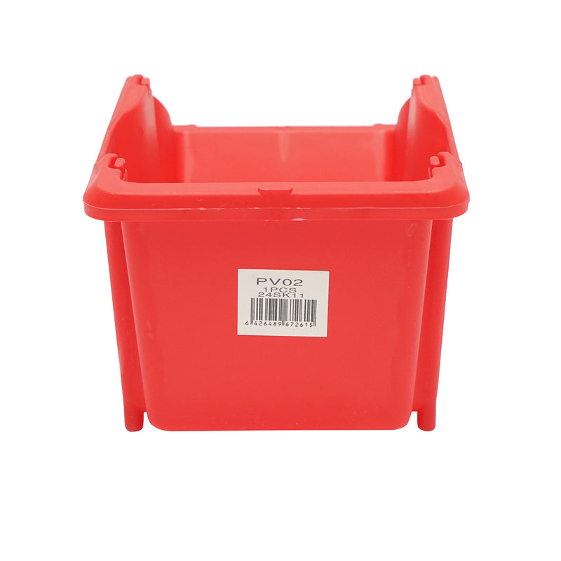 Scatola portaoggetti in plastica rossa, dimensioni 195x125x95 mm