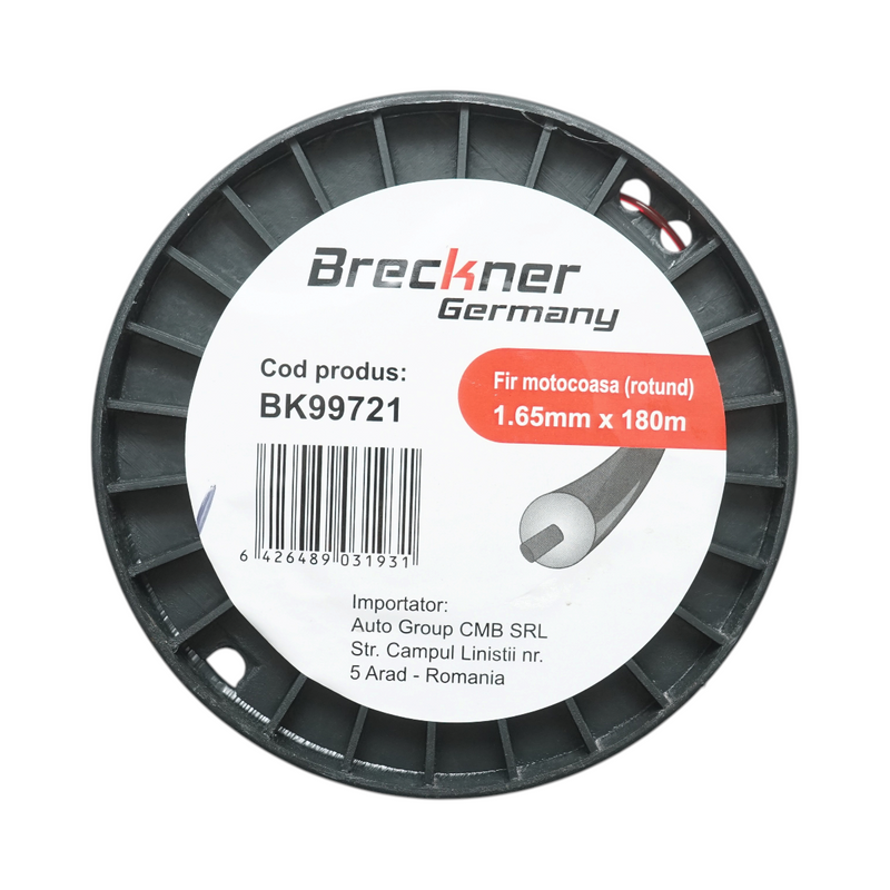 Filo rinforzato a sezione tonda per decespugliatore, 1,65 mm x 180 m Breckner Germany