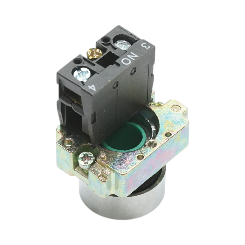 Pulsante in metallo verde con ritorno 1NO, 400V/10A, LAY5 Breckner Germany