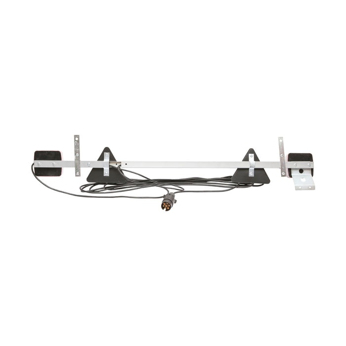 Gancio di traino regolabile 1000-1600 mm 2x lampada LED, 2x triangolo riflettente, cavo da 6 m e presa a 7 pin 12/24 V