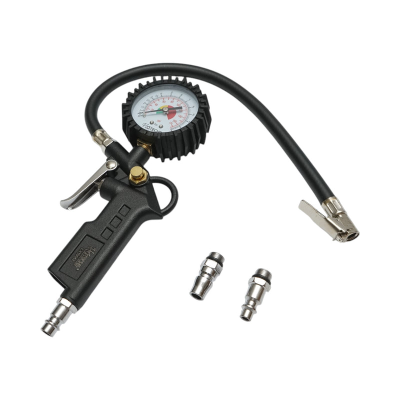 Pistola gonfiaggio pneumatici con tubo e manometro meccanico 0-12 bar Hoteche