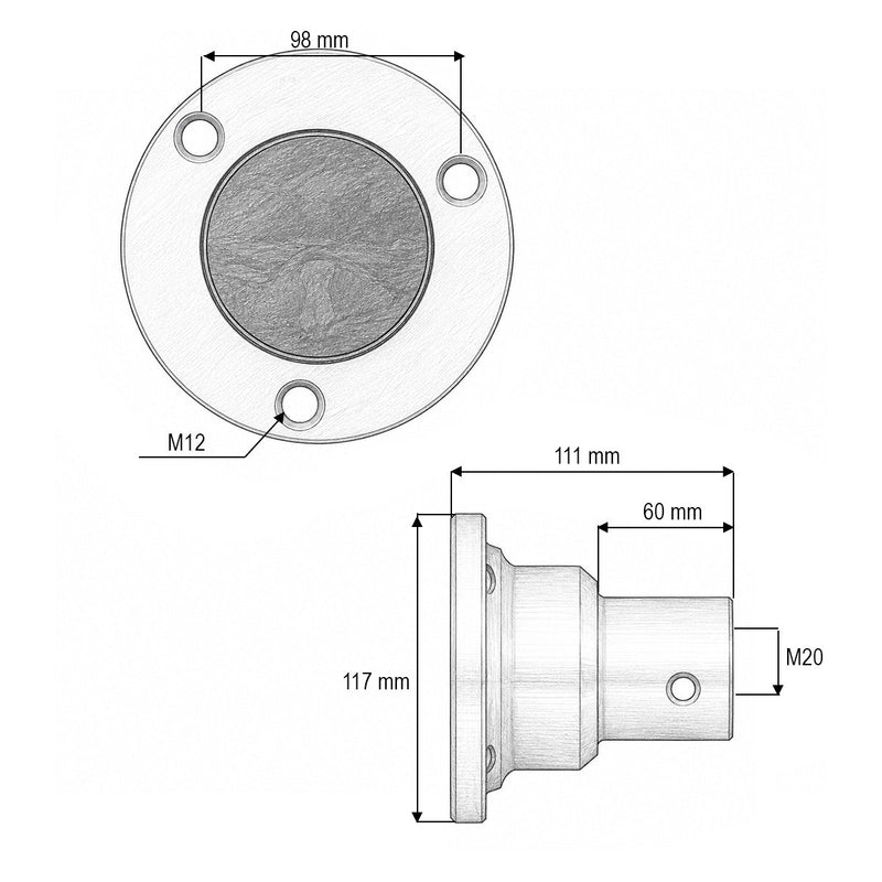Mozzo per erpice a dischi Horsch Joker, codici OEM 23246700, 28042000, PN60043