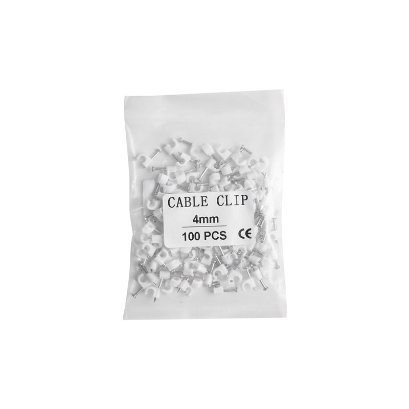 Clip di fissaggio per cavi da 4 mm, 100 pezzi