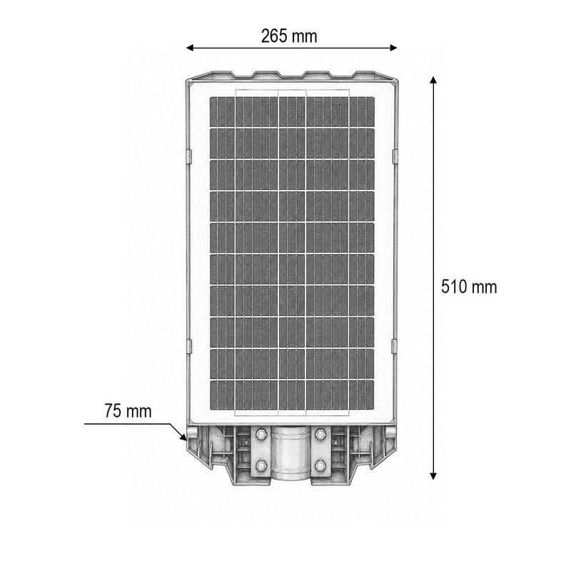 Lampione stradale solare a LED da 200 W con pannello solare da 17 W, batteria LiFePO4 da 10.000 mAh, sensore di movimento, telecomando e supporto per palo (IP65) Breckner Germany