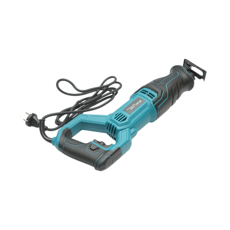 Sega elettrica alternativa a sciabola da 950 W, 220 V, corsa di 20 mm, velocità 0–3000 giri/min, 2 lame per legno e metallo. Breckner Germany