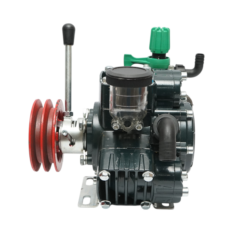 Pompa a 4 membrane (4 CV / 3 kW), portata 45 l/min, pressione 25 bar, velocità 500–600 giri/min.