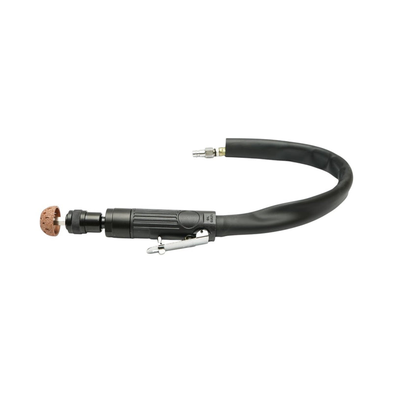Smerigliatrice pneumatica dritta, 2500 giri/min, mandrino a cambio rapido da 11 mm, pressione di 6,3 bar, per la riparazione di pneumatici. Breckner Germany