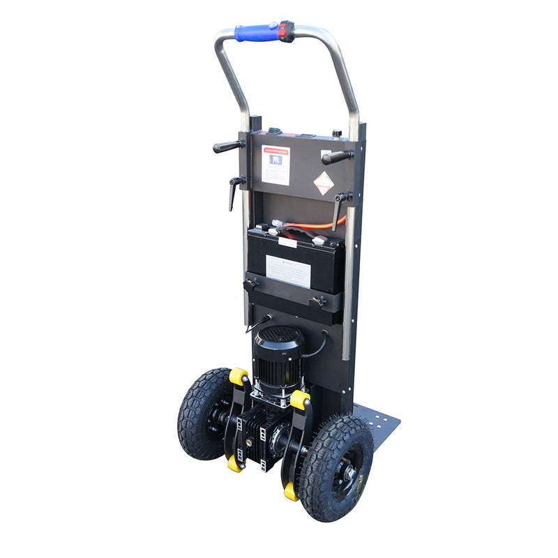 Carrello elettrico saliscale per carichi da 1500 W, portata massima 200 kg