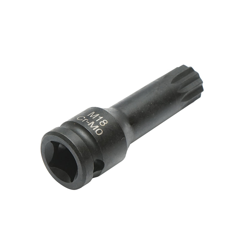 Chiave a bussola a percussione scanalata M18, 78 mm, 1/2 quadrato Cr-Mo