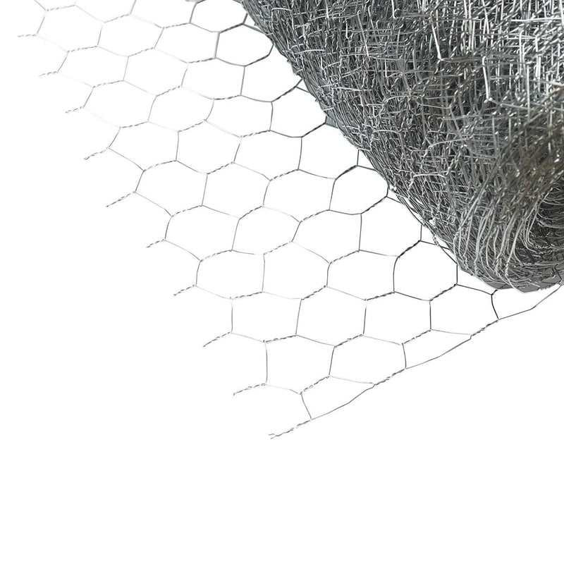 Reti Recinzione per Pollame Rete per recinto L20m, H100cm, intrecciata, zincata con maglie di 19mm, per recinzione.