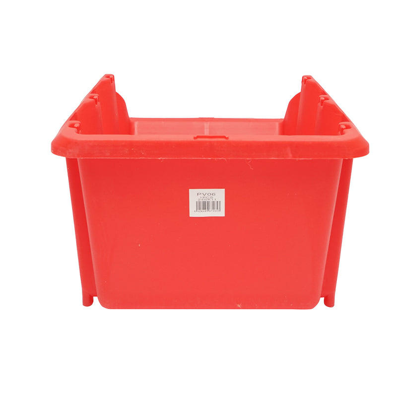 Scatola portaoggetti in plastica rossa, dimensioni 420x265x175 mm