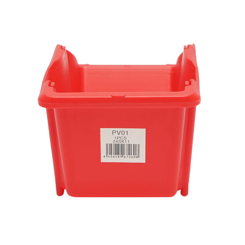 Scatola portaoggetti in plastica rossa, dimensioni 165x105x75 mm